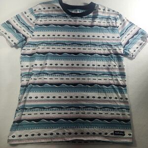 Hollister Shirt Men's Large Relaxed  Striped Short Sleeve Crew Neck Embroidered